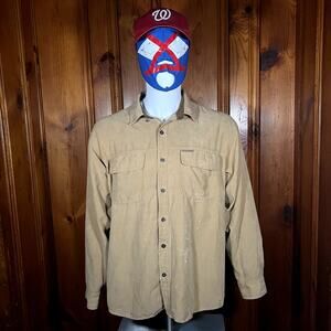 Clearwater Outfitters L Outdoor Shirt Tan Khaki Button Up Casual Sportswear